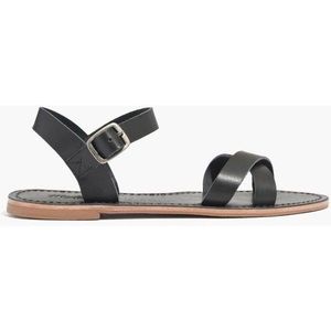 Madewell black leather criss cross sandals